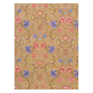 Chinese Nanjing Imperial Red-Gold Brocade Tablecloth