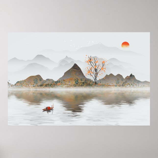 Chinese Nature Scenery Ink Painting Poster (Front)