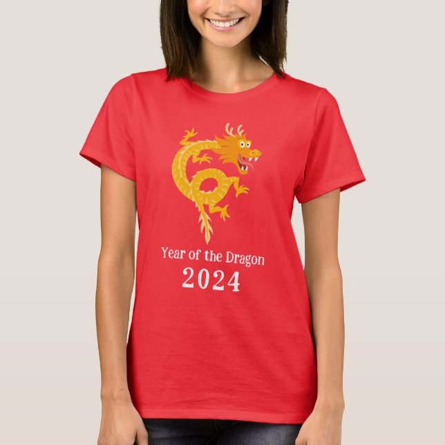 Chinese New Lunar Year Dragon 2024 Zodiac T-Shirt (Front)