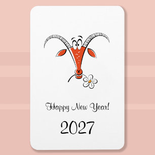 Chinese New Lunar Year Fire Goat 2027 Zodiac Magnet
