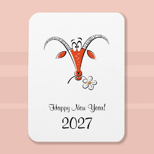 Chinese New Lunar Year Fire Goat 2027 Zodiac Magnet