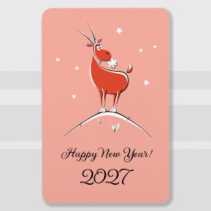 Chinese New Lunar Year Goat 2027 Zodiac Kitchen Magnet