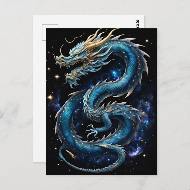 Chinese New Lunar Year of Dragon, Postcrossing Postcard (Front/Back)