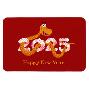 Chinese New Lunar Year Zodiac Wood Snake 2025 Magnet
