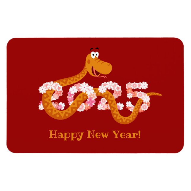 Chinese New Lunar Year Zodiac Wood Snake 2025 Magnet (Horizontal)
