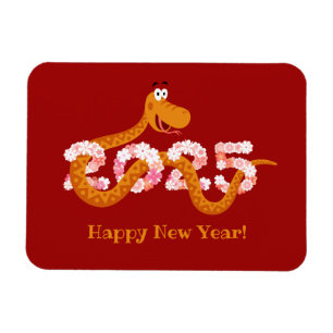 Chinese New Lunar Year Zodiac Wood Snake 2025 Magnet