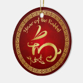 Chinese New Year - 2011 Year of the Rabbit Ceramic Tree Decoration (Left)