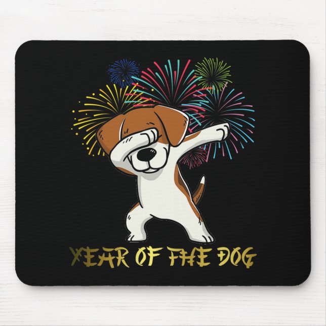 Chinese New Year 2018 Fireworks Chinese Zodiac Gif Mouse Mat (Front)