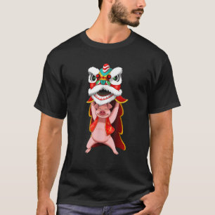 Chinese New Year 2019 Pig Dragon Dancing Happy Gif T-Shirt
