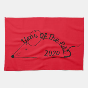 Chinese New Year 2020 Year of the Rat Tea Towel