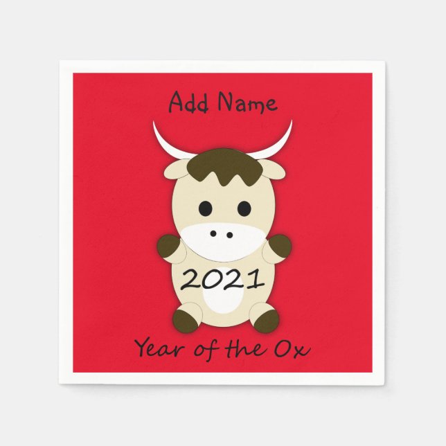 Chinese New Year 2021 Year of the Ox Napkin (Front)
