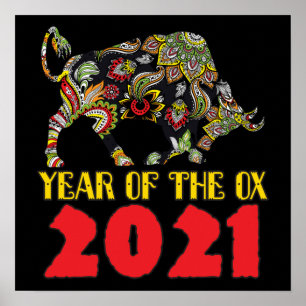 Chinese New Year 2021 - Year Of The Ox Poster