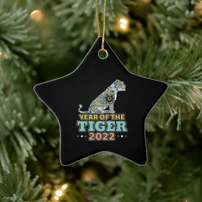 Chinese New Year 2022 - White Tiger Ceramic Tree Decoration (Tree)