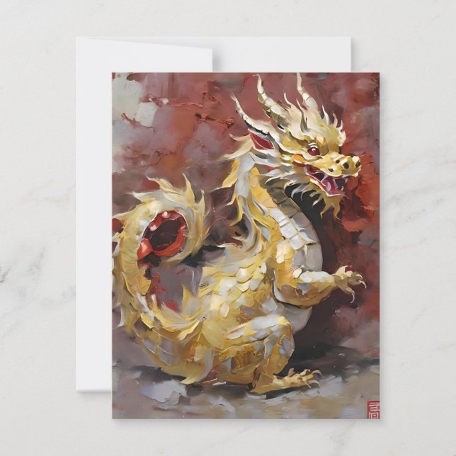 Chinese New Year 2024 C - Dragon - Oils Holiday Card (Front)