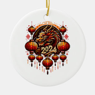 chinese new year 2024 ceramic tree decoration
