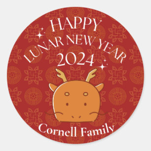 chinese new year 2024 classic round sticker