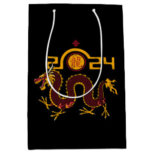 Chinese New Year 2024 Dragon,Year of the Dragon Medium Gift Bag