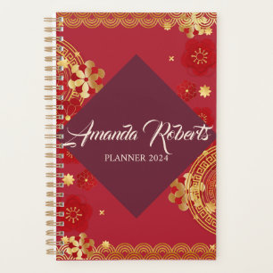 Chinese New Year 2024 Plum Blossom Flowers Planner