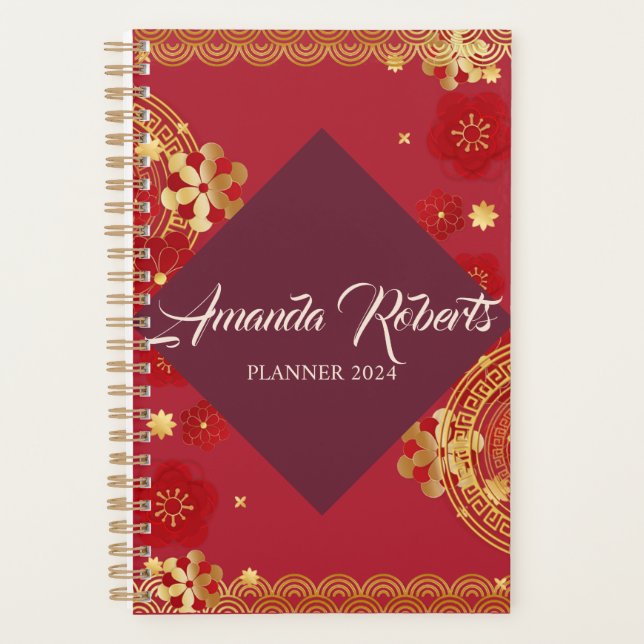 Chinese New Year 2024 Plum Blossom Flowers Planner (Front)