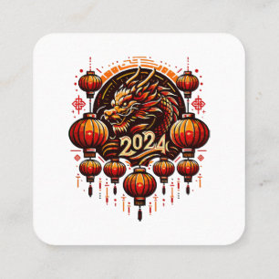  chinese new year 2024 square business card