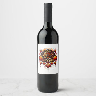 chinese new year 2024 wine label