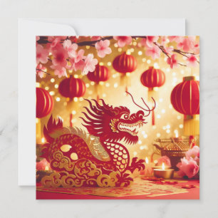 Chinese New Year 2024 Year of The Dragon Holiday Card