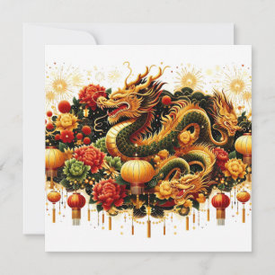 Chinese New Year 2024 Year of The Dragon Holiday Card