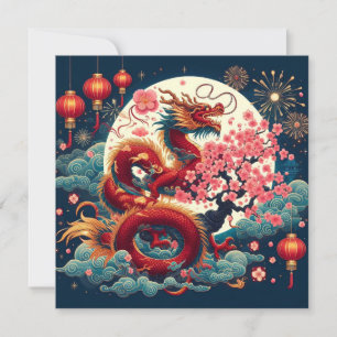 Chinese New Year 2024 Year of The Dragon Holiday Card