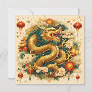 Chinese New Year 2024 Year of The Dragon Holiday Card