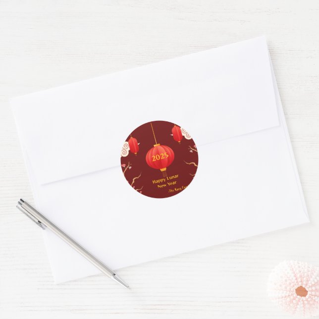 Chinese New year  2025 Classic Round Sticker (Envelope)