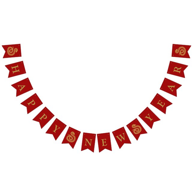Chinese New Year 2025 Gold Snake Bunting (All)