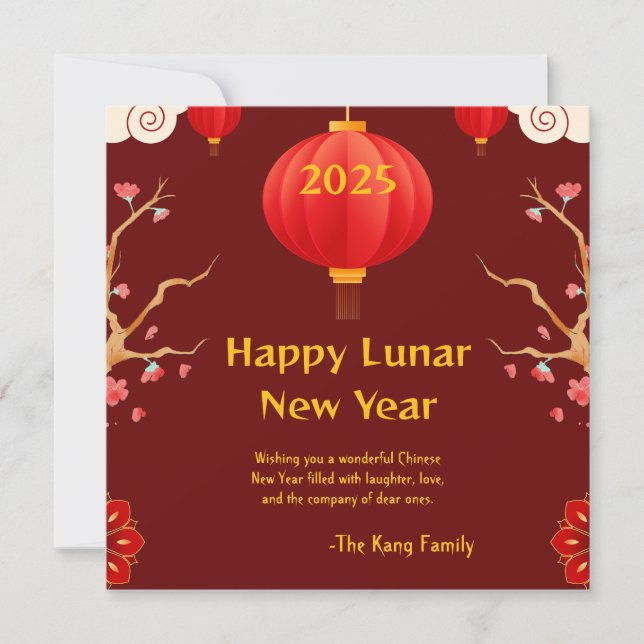 Chinese New year  2025 Holiday Card (Front)