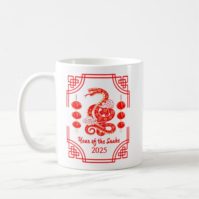 Chinese New Year 2025 The Snake Lantern Corners Coffee Mug (Left)