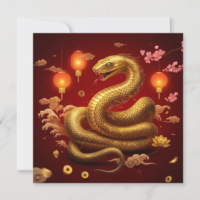 Chinese New Year 2025 Year of The Snake Holiday Card (Front)