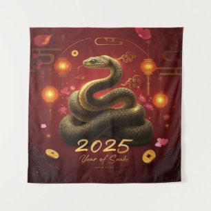 Chinese New Year 2025 Year of The Snake Tapestry