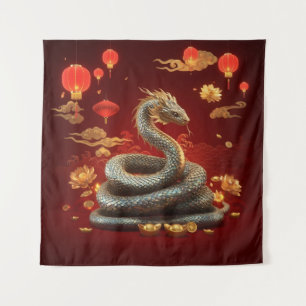 Chinese New Year 2025 Year of The Snake Tapestry
