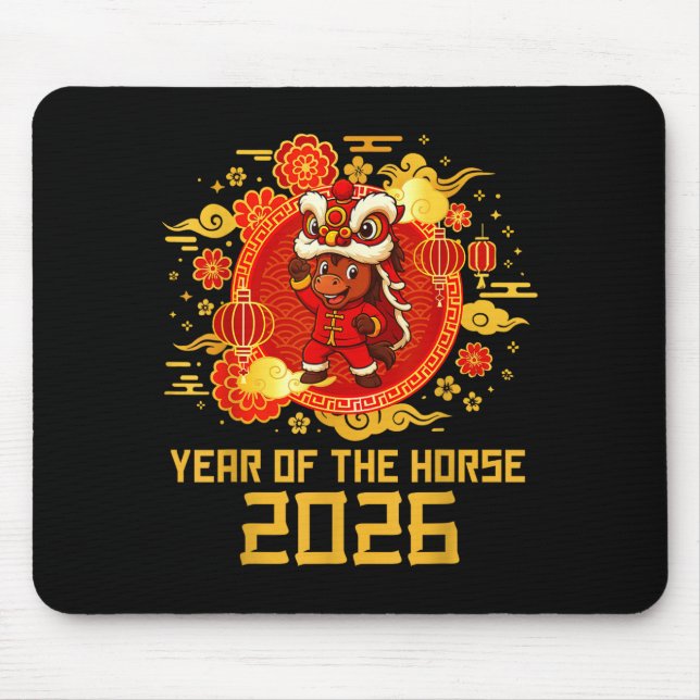 Chinese New Year 2026 Celebrate The Year Of The Ho Mouse Mat (Front)