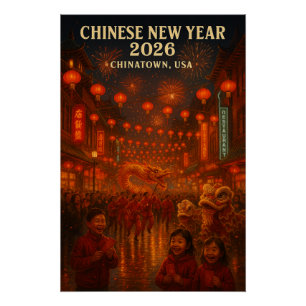 Chinese New Year 2026 celebration in Chinatown Poster