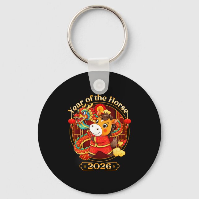 Chinese New Year 2026 Clothes Boys Girls Year Of T Key Ring (Front)