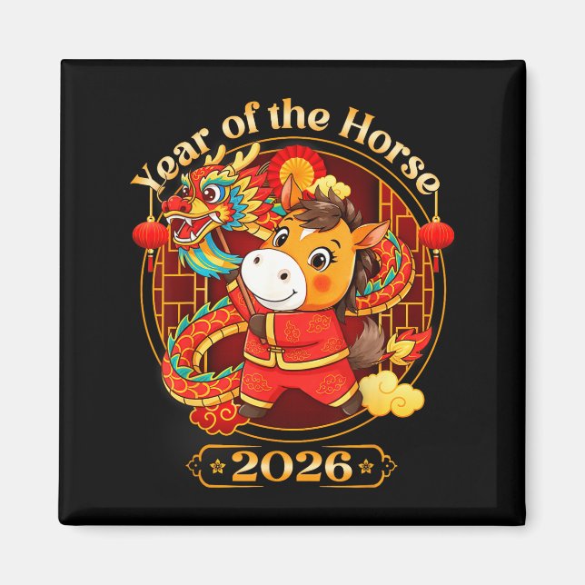 Chinese New Year 2026 Clothes Boys Girls Year Of T Magnet (Front)