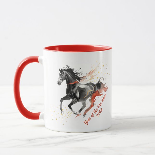 Chinese New Year 2026 Fire Horse Ink  Mug (Left)