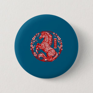 Chinese new year 2026 flowers lunar new year of th 6 cm round badge