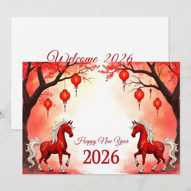 Chinese new year 2026 holiday card (Front/Back)