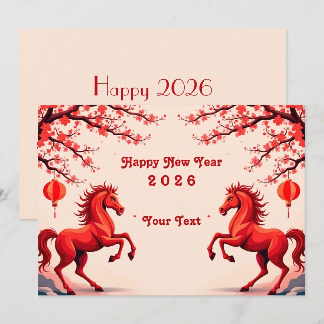 Chinese new year 2026 holiday card (Front/Back)