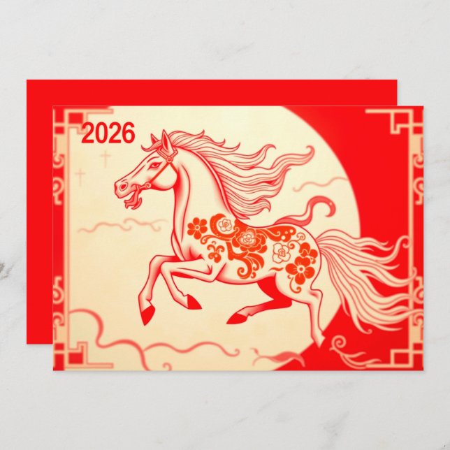 Chinese new year 2026 holiday card (Front/Back)