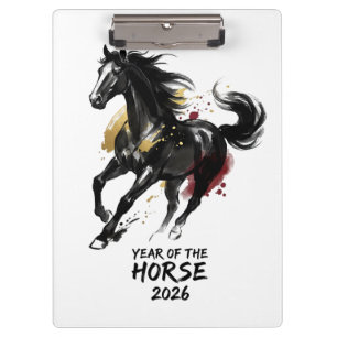 Chinese New Year 2026 Horse Art Clipboard