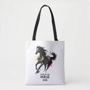 Chinese New Year 2026 Horse Art Tote Bag