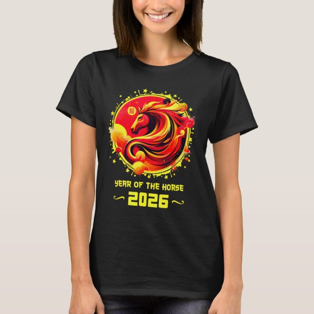 Chinese New Year 2026 Horse Happy Chinese New Year T-Shirt (Front)