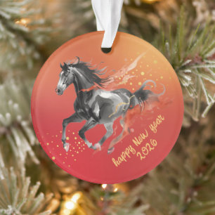 Chinese New Year 2026 Horse Ink New Year  Ornament