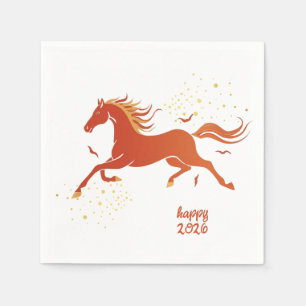 Chinese New Year 2026 Horse Ink New Year Party Napkin